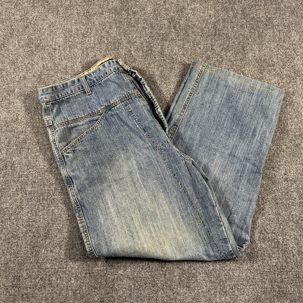 Marithe‎ Francois Girbaud Jeans Mens 36x30 Medium Blue Relaxed Wide Leg Denim